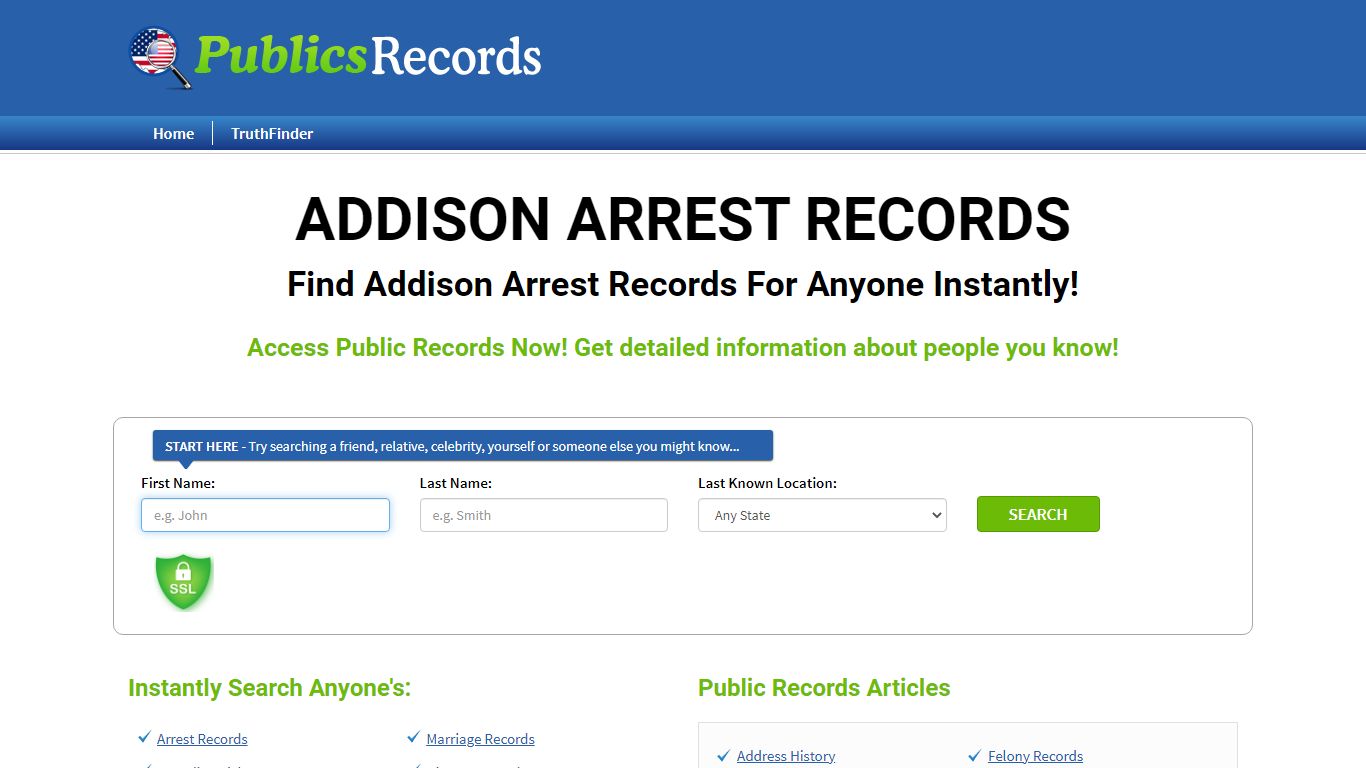 Find Addison Arrest Records For Anyone Instantly!